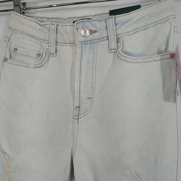 Wild Fable Highest Rise Mom Jean Ripped Jeans Women Size 00 24 Light Acid Wash - Picture 4 of 8